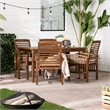 Pemberly Row Acacia Wood Patio 5-Piece Dining Set in Dark Brown