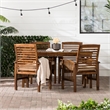 Pemberly Row Acacia Wood Patio 5-Piece Dining Set in Dark Brown