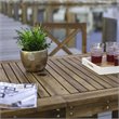 Pemberly Row Acacia Wood Patio 5-Piece Dining Set with x-shaped back in Brown