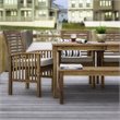 Pemberly Row Acacia Wood Patio 6-Piece Dining Set in Brown