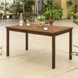 Pemberly Row Acacia Wood Patio 6-Piece Dining Set in Dark Brown