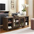 Pemberly Row TV Stand with Middle Doors in Dark Walnut