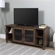 Pemberly Row TV Stand with Middle Doors in Dark Walnut
