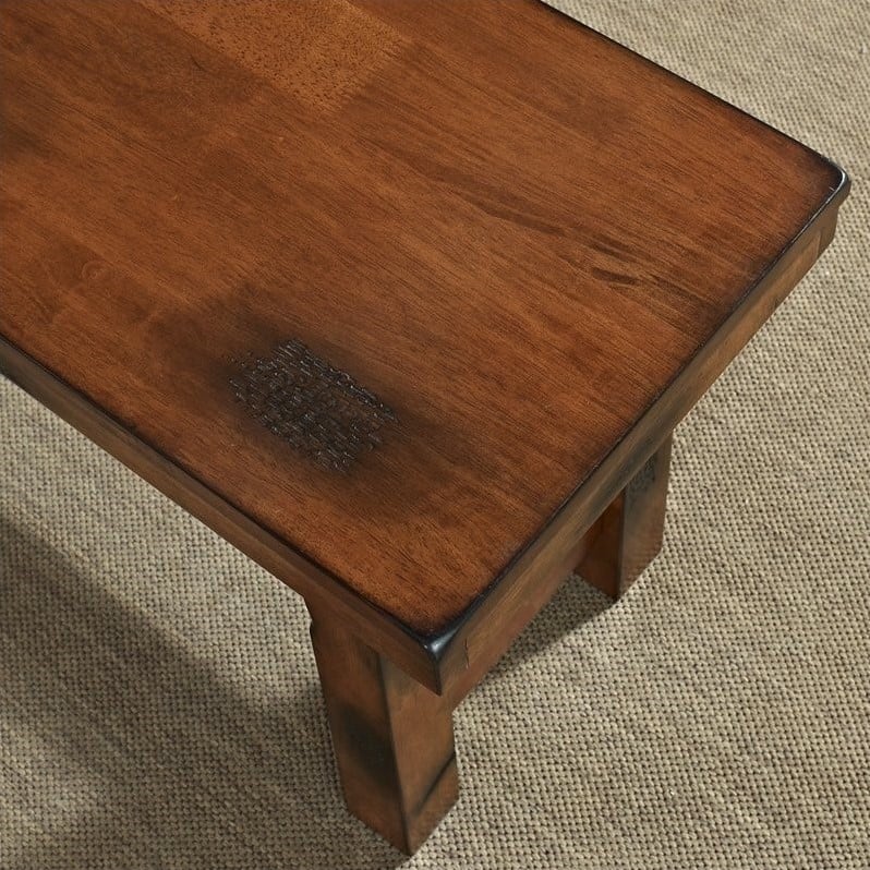 Pemberly Row Wood Dining Bench in Dark Oak