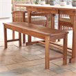 Pemberly Row Acacia Wood Patio Bench in Brown