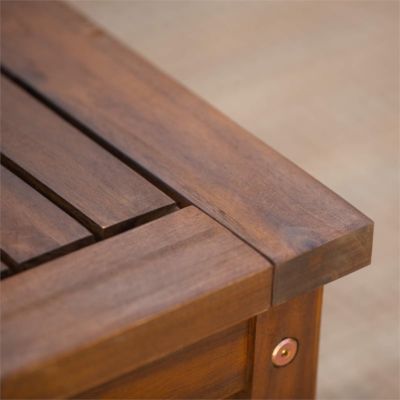 Pemberly Row Acacia Wood Patio Bench in Brown