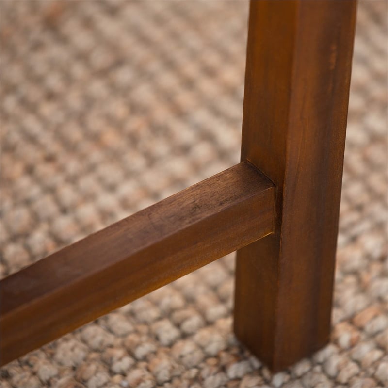 Pemberly Row Acacia Wood Patio Bench in Brown
