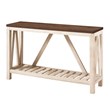 Pemberly Row 52 Rustic Entry Console Table in Dark Walnut Top w and White Oak