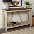 Pemberly Row 52 Rustic Entry Console Table in Dark Walnut Top w and White Oak