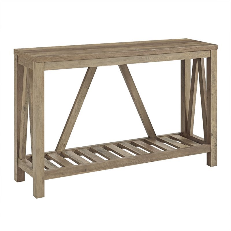 Pemberly Row 52 Rustic Entry Console Table In Rustic Oak 