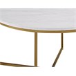 Pemberly Row Round Marble Top Coffe Table in Gold