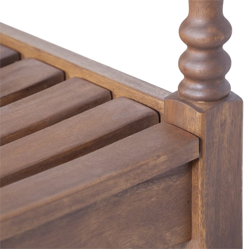 Pemberly Row Patio Rocking Chair in Dark Brown