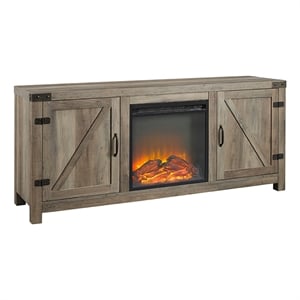Pemberly Row Modern Wood Fireplace TV Stand for TVs up to 58&quot in Gray