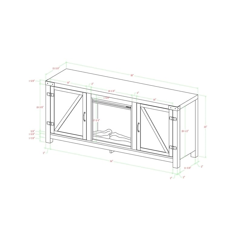Pemberly Row Modern Wood Fireplace TV Stand for TVs up to 58