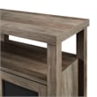 Pemberly Row Farmhouse Wood Buffet Console with Glass Doors in Gray