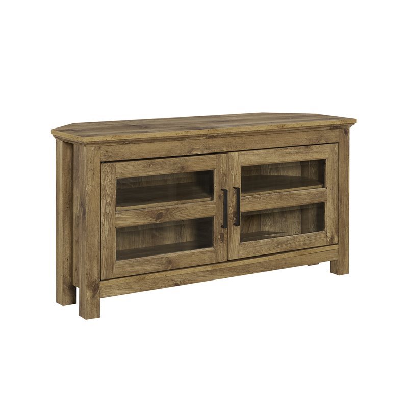 Pemberly Row 44" Corner Wood TV Console in Barnwood Cymax Business