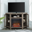 Pemberly Row Modern Wood Corner Fireplace TV Stand for TVs up to 48