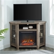 Pemberly Row Modern Wood Corner Fireplace TV Stand for TVs up to 48