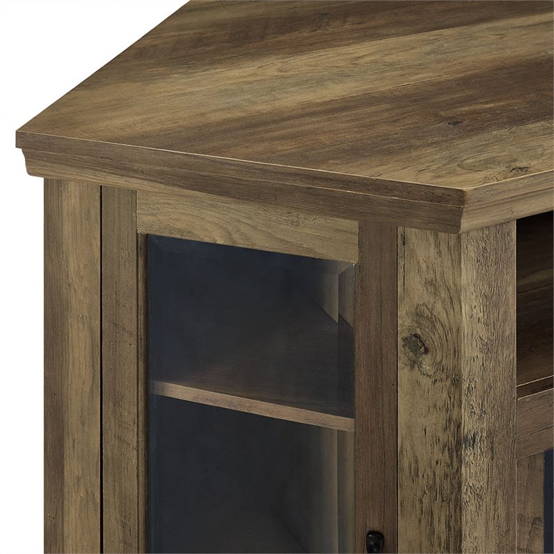 Pemberly Row 48 Wood Corner Fireplace Media Tv Stand Console In