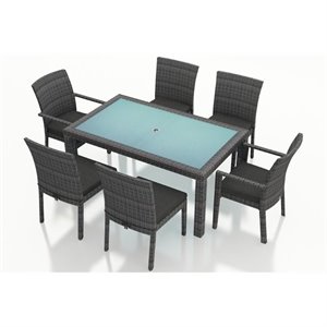 pemberly row 7 piece patio dining set in canvas charcoal