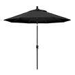 Pemberly Row Contemporary Aluminum Metal/Fabric Patio Umbrella in Black
