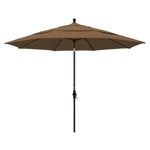 pemberly row 11' patio umbrella in woven sesame