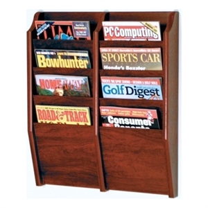 pemberly row 8 pocket magazine wall rack in mahogany