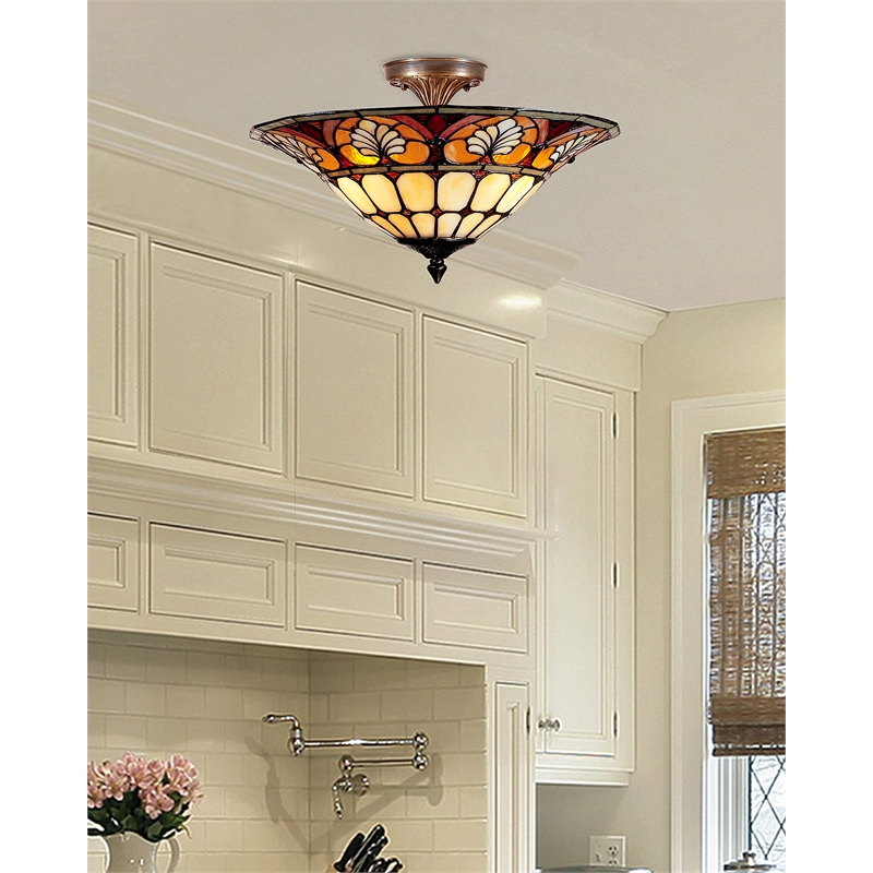 Pemberly Row Tiffany Flush Mount