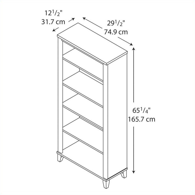 Pemberly Row 5 Shelf Bookcase in Mocha Cherry