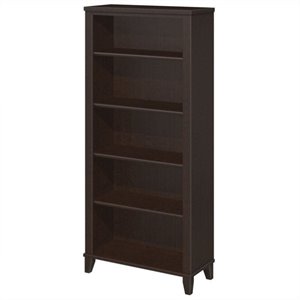 Pemberly Row 5 Shelf Bookcase in Mocha Cherry