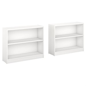 Pemberly Row 2 Shelf Bookcase in Pure White (Set of 2)