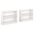 Pemberly Row 2 Shelf Bookcase in Pure White (Set of 2)