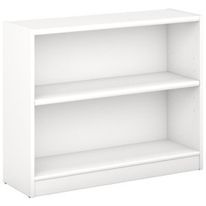 Pemberly Row 2 Shelf Bookcase in Pure White