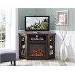 Pemberly Row Traditional Wood Corner Fireplace TV for TVs up to 48