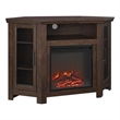 Pemberly Row Traditional Wood Corner Fireplace TV for TVs up to 48