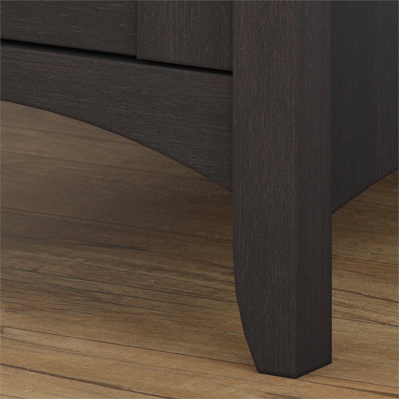 Pemberly Row Farmhouse Engineered Wood Storage Cabinet with Doors in Black