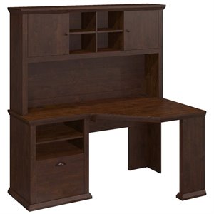 pemberly row corner writing desk with hutch in antique cherry