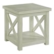 Pemberly Row Square Wood End Table with Open Storage in Off White
