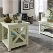 Pemberly Row Square Wood End Table with Open Storage in Off White
