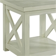 Pemberly Row Square Wood End Table with Open Storage in Off White