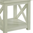 Pemberly Row Square Wood End Table with Open Storage in Off White