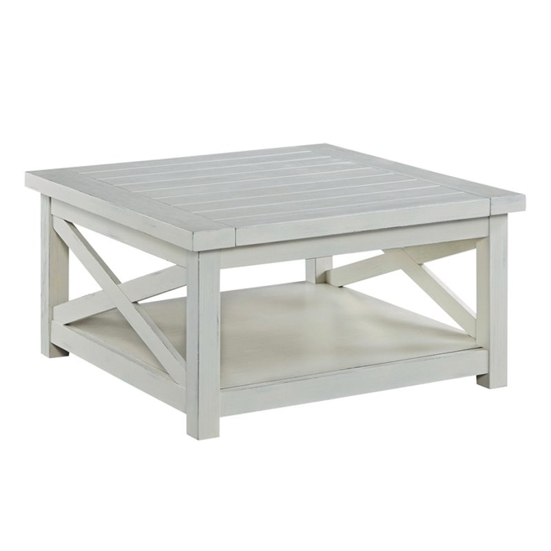 Pemberly Row Square Coffee Table in White