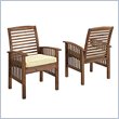 Pemberly Row 6 Piece Acacia Patio Dining Set in Dark Brown