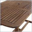 Pemberly Row 6 Piece Acacia Patio Dining Set in Dark Brown