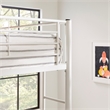 Pemberly Row Metal 2 Integrated Ladders Full Loft Bed in White