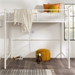 Pemberly Row Metal 2 Integrated Ladders Full Loft Bed in White