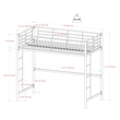 Pemberly Row Metal 2 Integrated Ladders Full Loft Bed in White