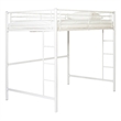 Pemberly Row Metal 2 Integrated Ladders Full Loft Bed in White
