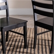 Pemberly Row Modern Wood Ladder Back Dining Chair in Black (Set of 2)