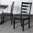 Pemberly Row Modern Wood Ladder Back Dining Chair in Black (Set of 2)